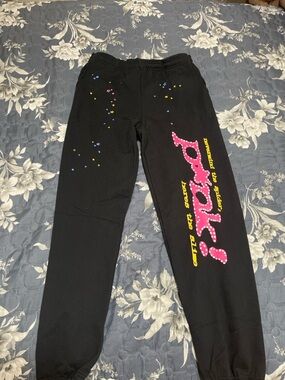 Sp5der p*nk sweatpants size large